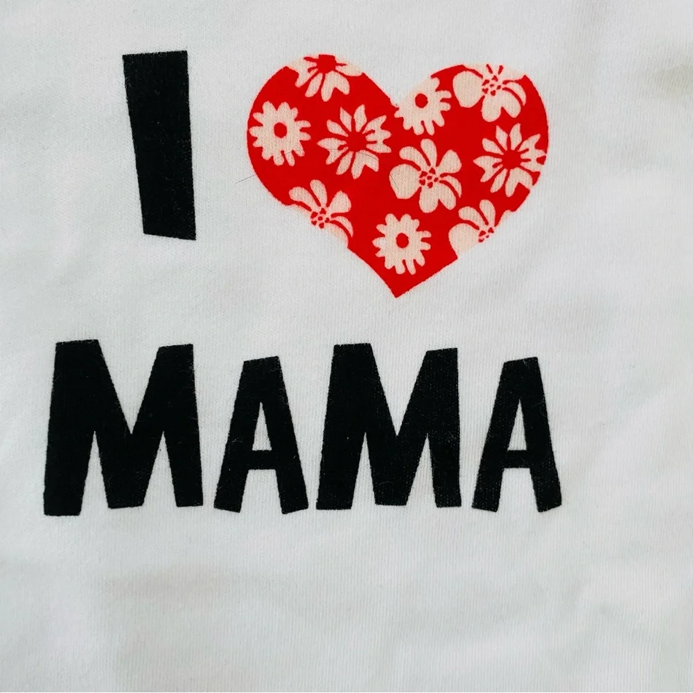 Unisex Infant Baby I Love Papa I Love Mama Bodysuit Onesie White 3 Months